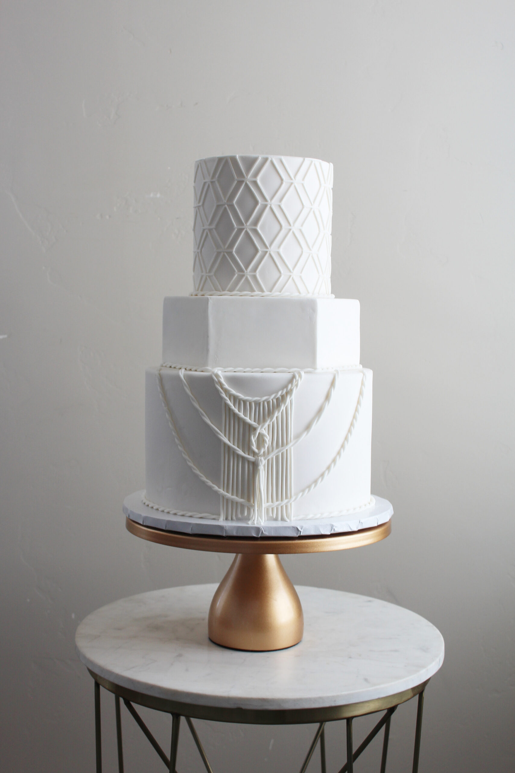 Lattice And Macramé Wedding Cake