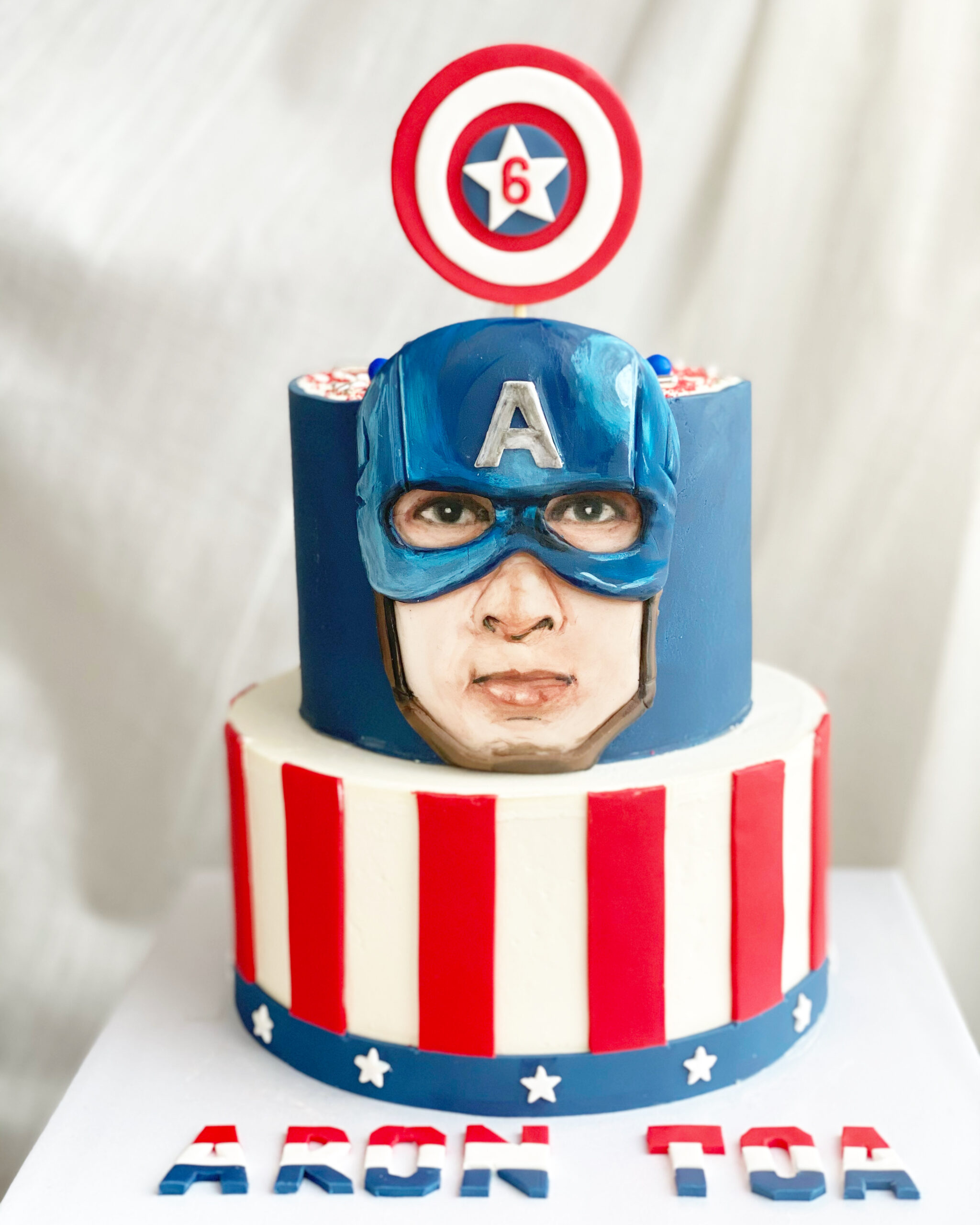 Hand Painted Captain America Cake